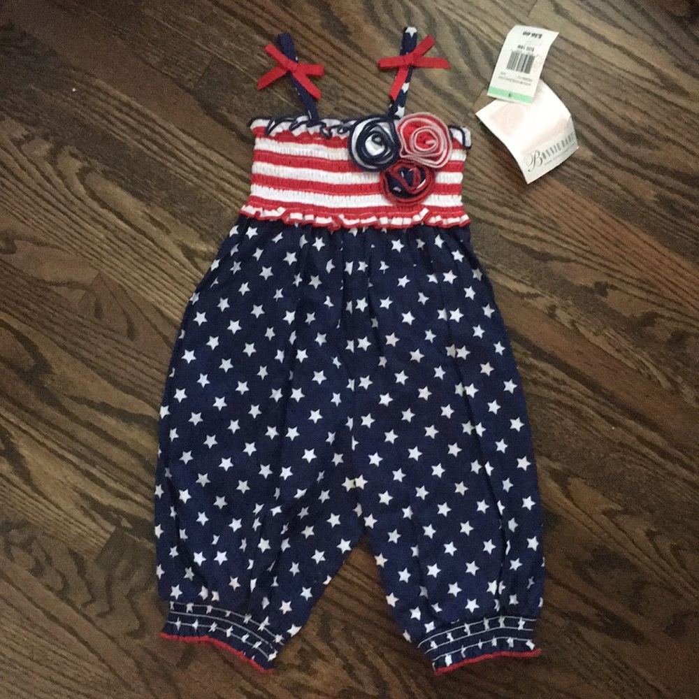 Red white and blue jumpsuit